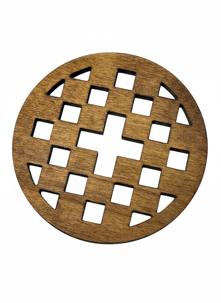 Geometric Gold Wooden  Coaster
