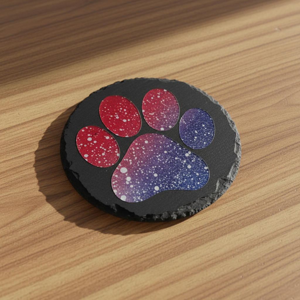 Galaxy Paw Slate Coaster