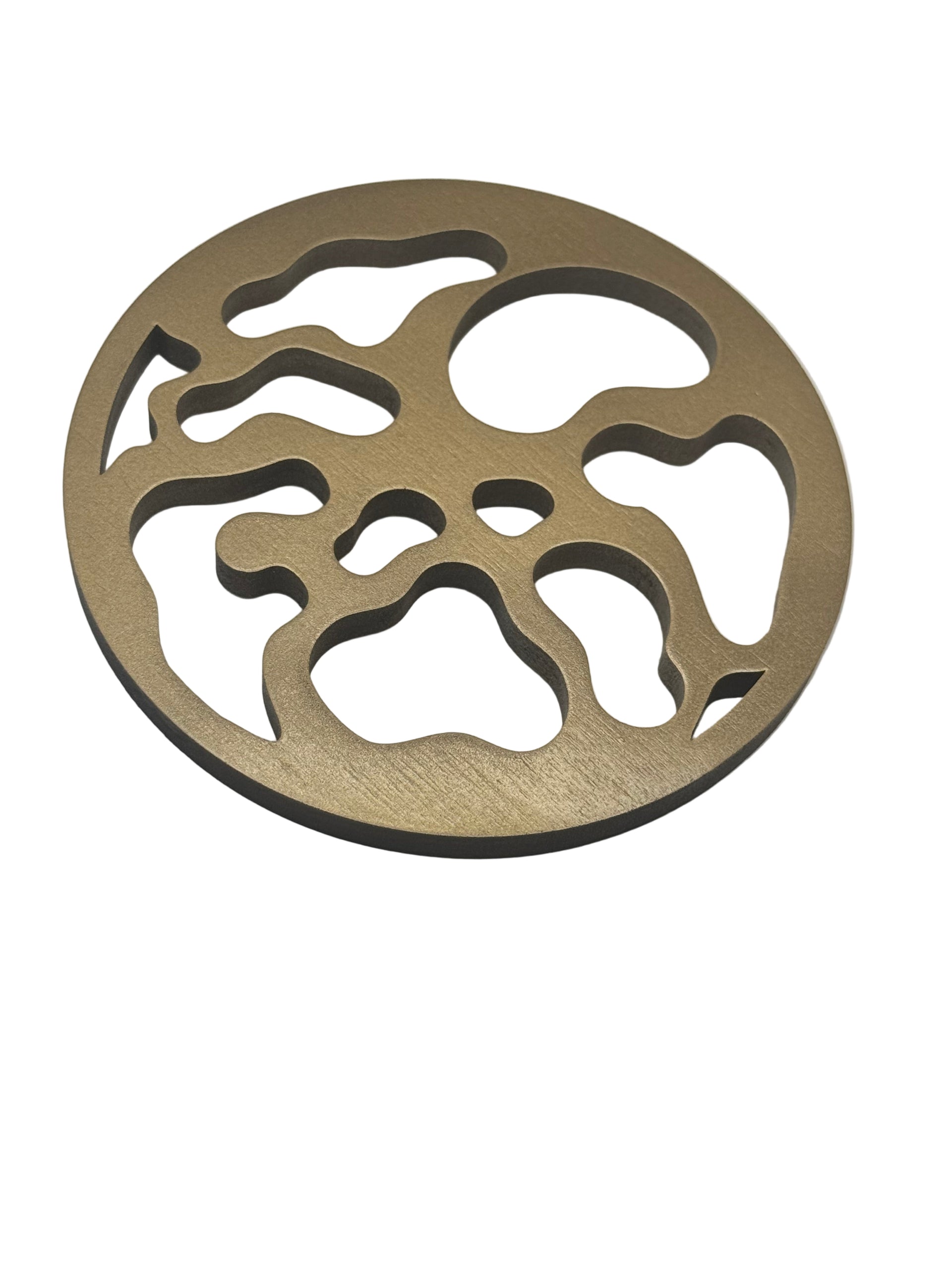 Geometric Gold Wooden  Coaster