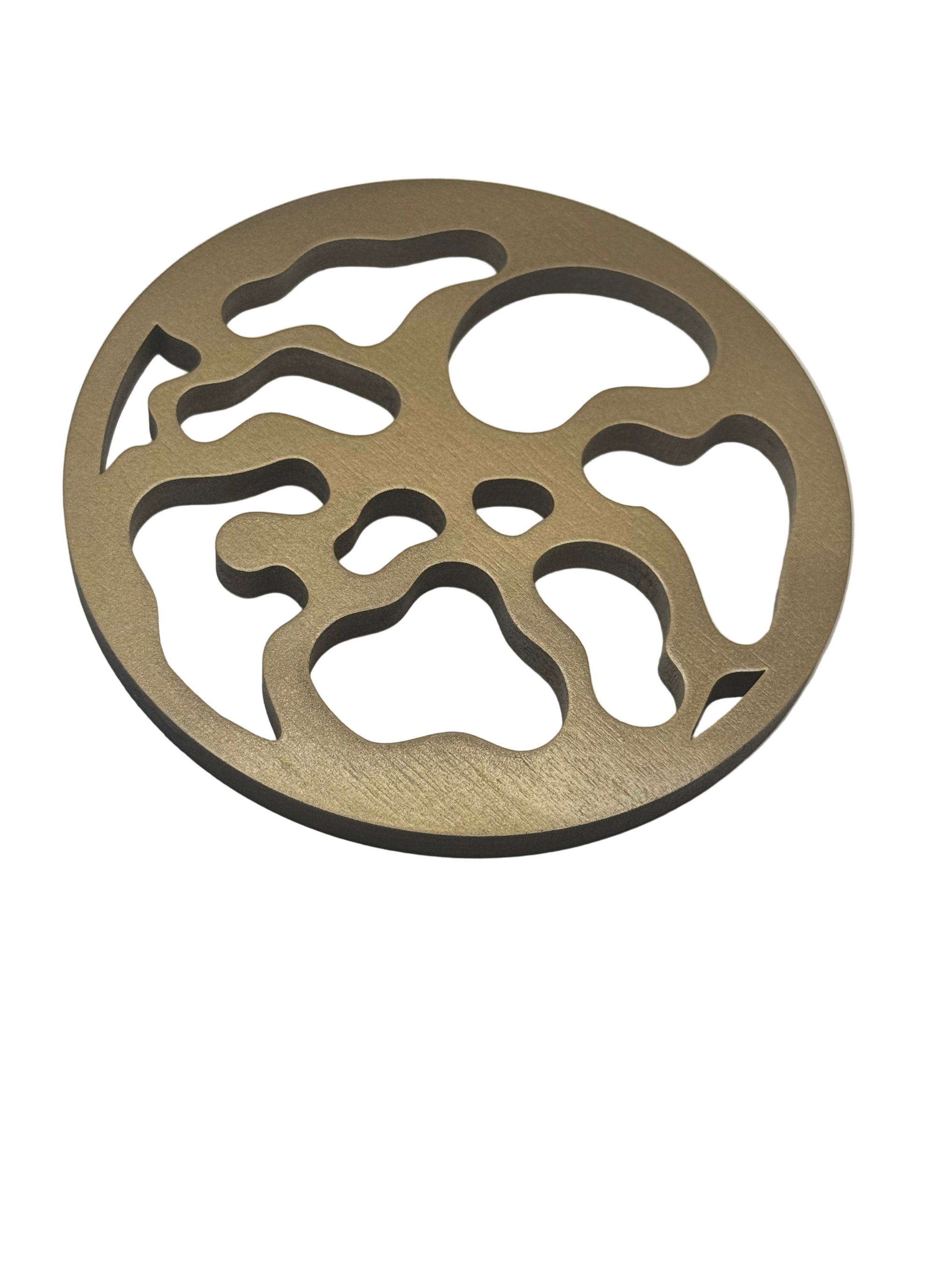 Geometric Gold Wooden  Coaster
