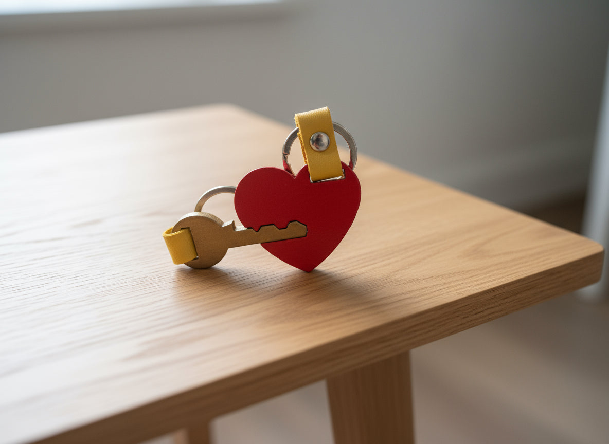 Key and heart key chain