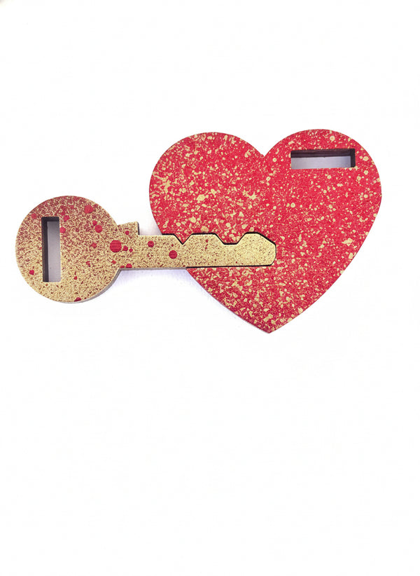 Key and heart key chain