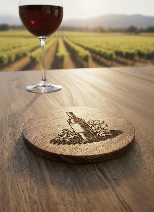 Wine engrave coaster
