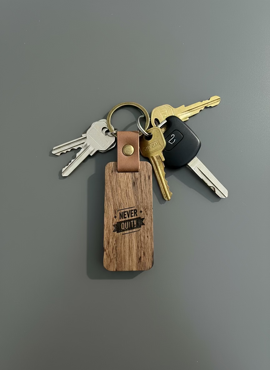 Never quit key chain