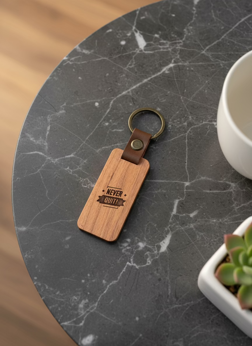 Never quit key chain