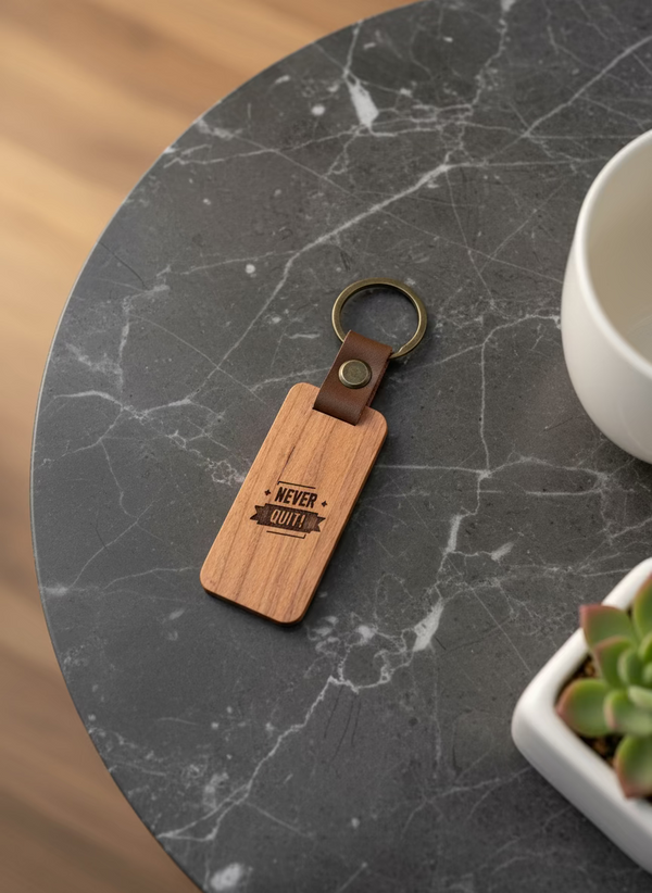 Never quit key chain