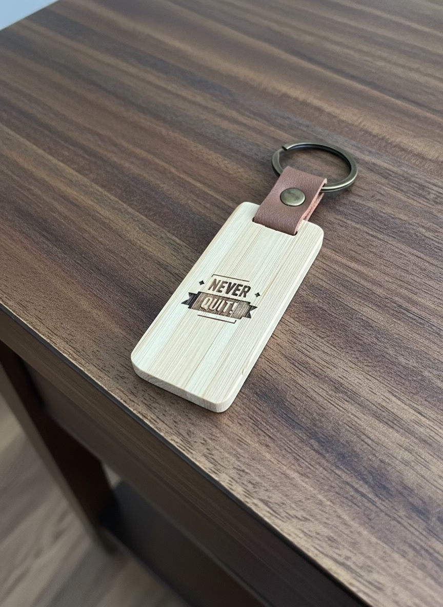 Never quit key chain